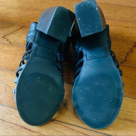 NINE WEST HangTuff open toe trap shoes gladiator women’s size 5M black leather. - Picture 8 of 8